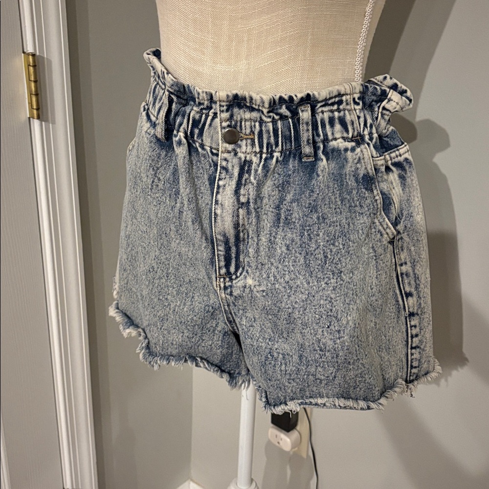 New In Denim Shorts with Ruffled Waistband